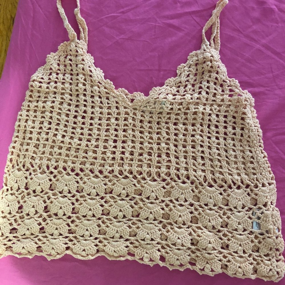 Peach Crochet Cami